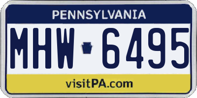 PA license plate MHW6495