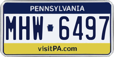 PA license plate MHW6497