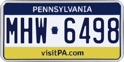 PA license plate MHW6498