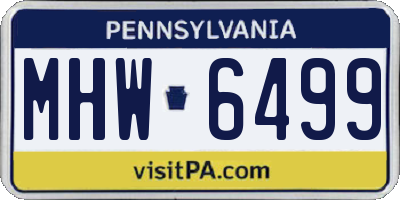 PA license plate MHW6499