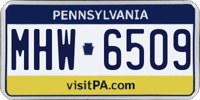 PA license plate MHW6509