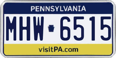 PA license plate MHW6515