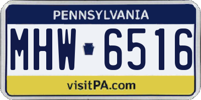 PA license plate MHW6516