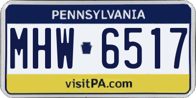 PA license plate MHW6517