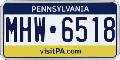 PA license plate MHW6518
