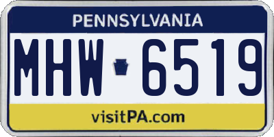 PA license plate MHW6519