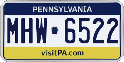 PA license plate MHW6522