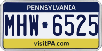 PA license plate MHW6525