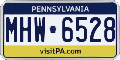PA license plate MHW6528