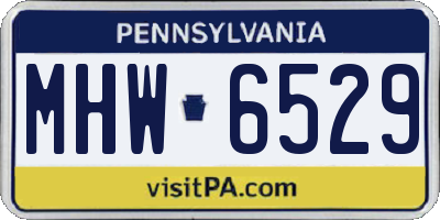 PA license plate MHW6529