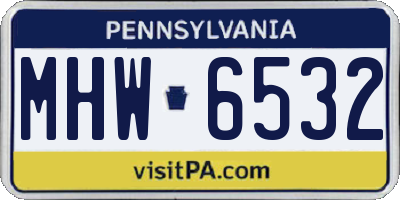 PA license plate MHW6532