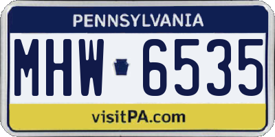 PA license plate MHW6535