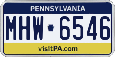 PA license plate MHW6546