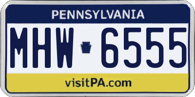 PA license plate MHW6555