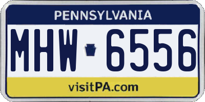 PA license plate MHW6556
