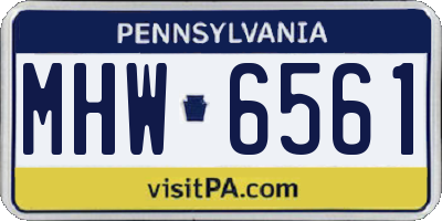 PA license plate MHW6561