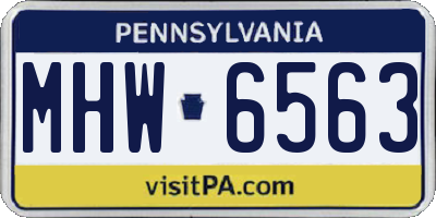 PA license plate MHW6563