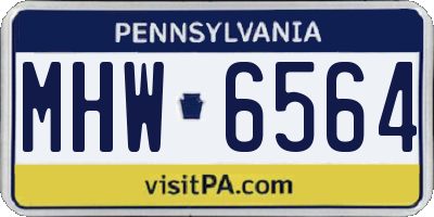 PA license plate MHW6564