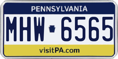 PA license plate MHW6565