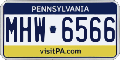 PA license plate MHW6566