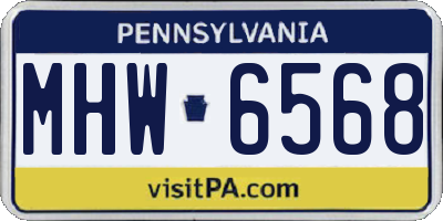 PA license plate MHW6568