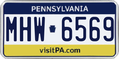 PA license plate MHW6569