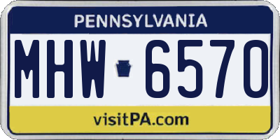 PA license plate MHW6570
