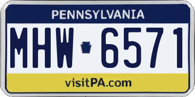 PA license plate MHW6571