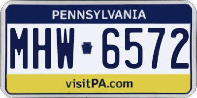 PA license plate MHW6572