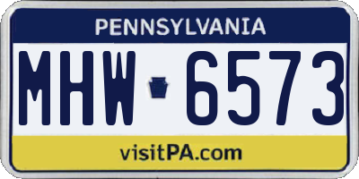 PA license plate MHW6573