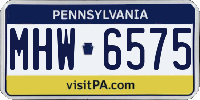 PA license plate MHW6575