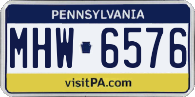 PA license plate MHW6576