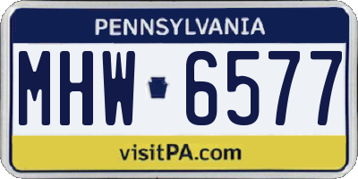 PA license plate MHW6577