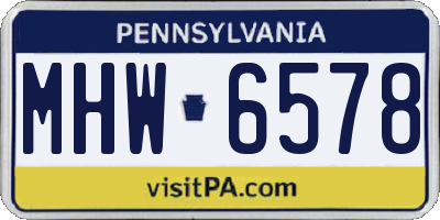 PA license plate MHW6578
