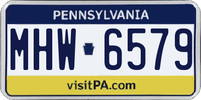 PA license plate MHW6579