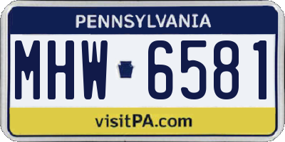 PA license plate MHW6581