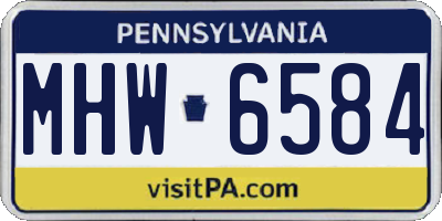 PA license plate MHW6584