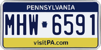 PA license plate MHW6591