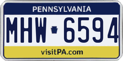 PA license plate MHW6594
