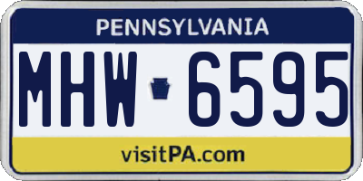 PA license plate MHW6595