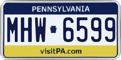 PA license plate MHW6599