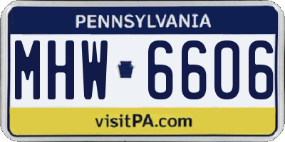 PA license plate MHW6606