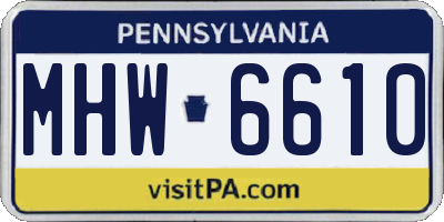 PA license plate MHW6610