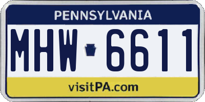 PA license plate MHW6611