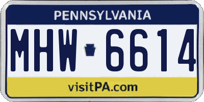PA license plate MHW6614
