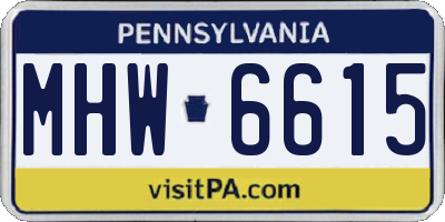 PA license plate MHW6615