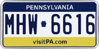 PA license plate MHW6616