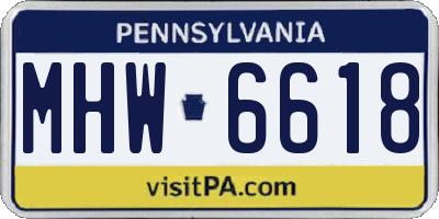 PA license plate MHW6618