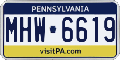 PA license plate MHW6619