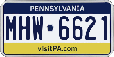 PA license plate MHW6621